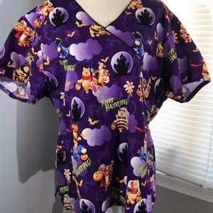 Disney Winnie The Pooh Halloween Scrub Top